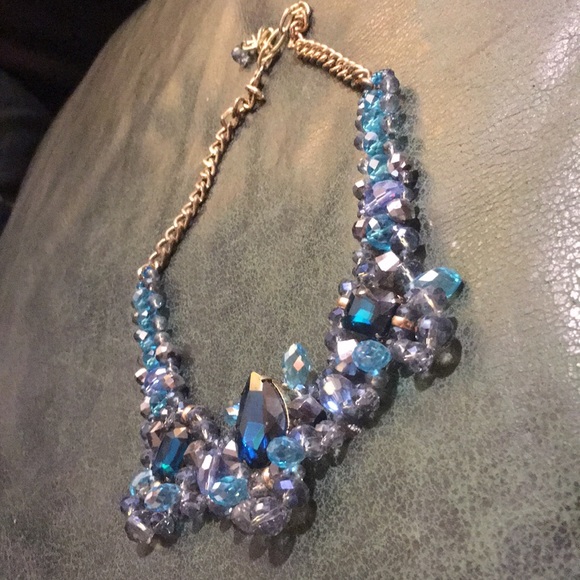 Sparking multi stone necklace blues purples - Picture 3 of 8